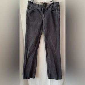 Prana Gray Corduroy Low rise Striaght Cut Regular fit pants Size 6